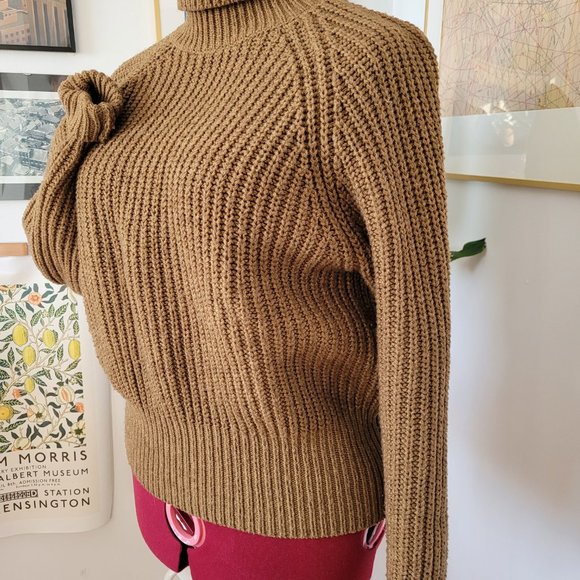 UNIQLO Women’s Brown Slouchy Turtleneck Sweater Size L - Picture 4 of 6